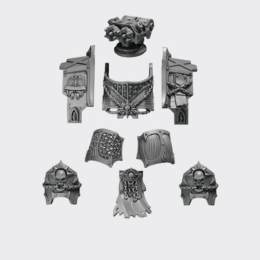Pack conversión Dreadnought Crimson Lords B — bits de conversión sci-fi grimdark de Greytide Studio, resina 32mm sin pintar