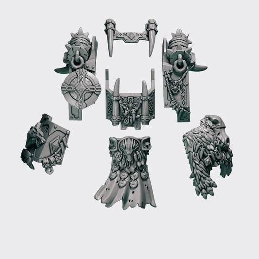 Pack conversión Dreadnought Primal Hounds — bits de conversión sci-fi grimdark de Greytide Studio, resina 32mm sin pintar