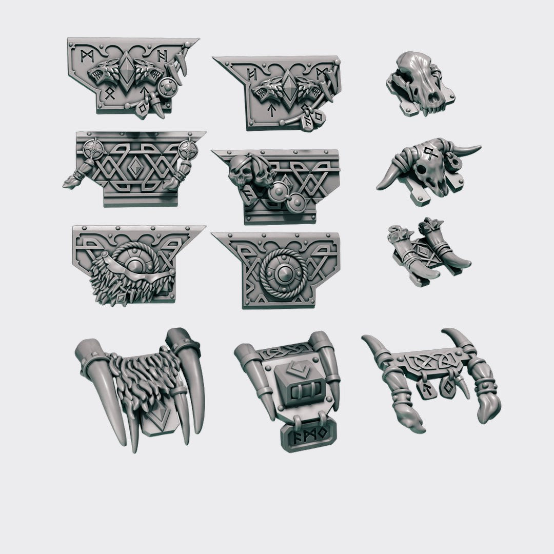 Pack conversión Motos Primal Hounds — bits de conversión sci-fi grimdark de Greytide Studio, resina 32mm sin pintar