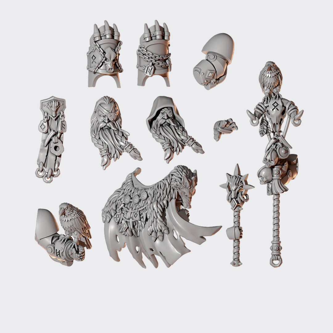 Pack conversión personaje exterminador Primal Hounds B — bits de conversión sci-fi grimdark de Greytide Studio, resina 32mm sin pintar