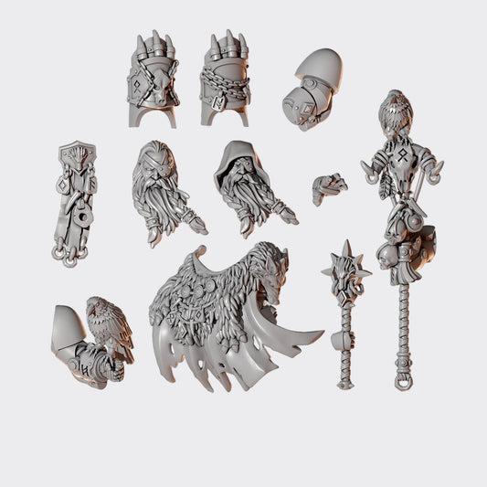 Pack conversión personaje exterminador Primal Hounds B — bits de conversión sci-fi grimdark de Greytide Studio, resina 32mm sin pintar