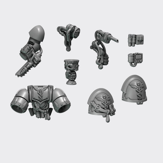 Pack conversión Sacerdote Crimson Lords — bits de conversión sci-fi grimdark de Greytide Studio, resina 32mm sin pintar