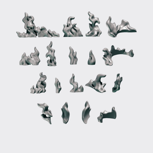 Pack de llamas Cursed Company — bits de conversión sci-fi grimdark de Greytide Studio, resina 32mm sin pintar