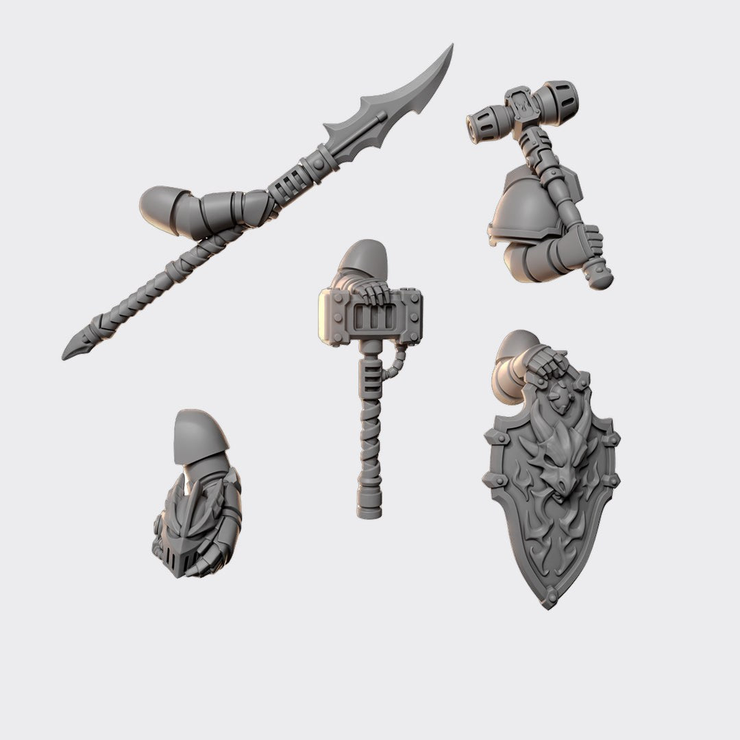Pack poses heroicas Anvil Wardens — bits de conversión sci-fi grimdark de Greytide Studio, resina 32mm sin pintar
