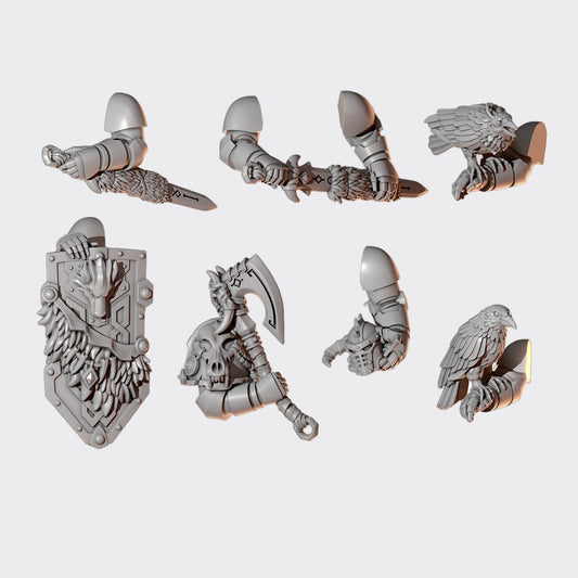Pack poses heroicas Primal Hounds — bits de conversión sci-fi grimdark de Greytide Studio, resina 32mm sin pintar