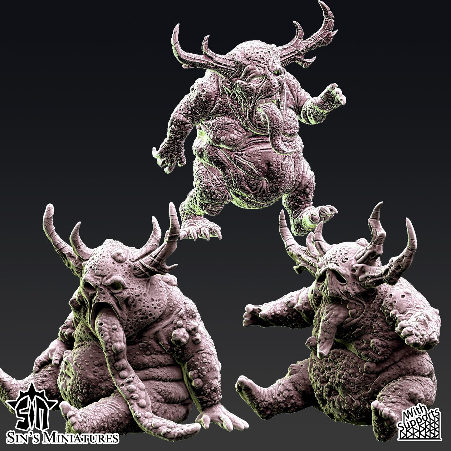 Miniatura Montones de Demonios Menores de la Plaga Reinos del Caos resina 32mm sin pintar - Drakholm