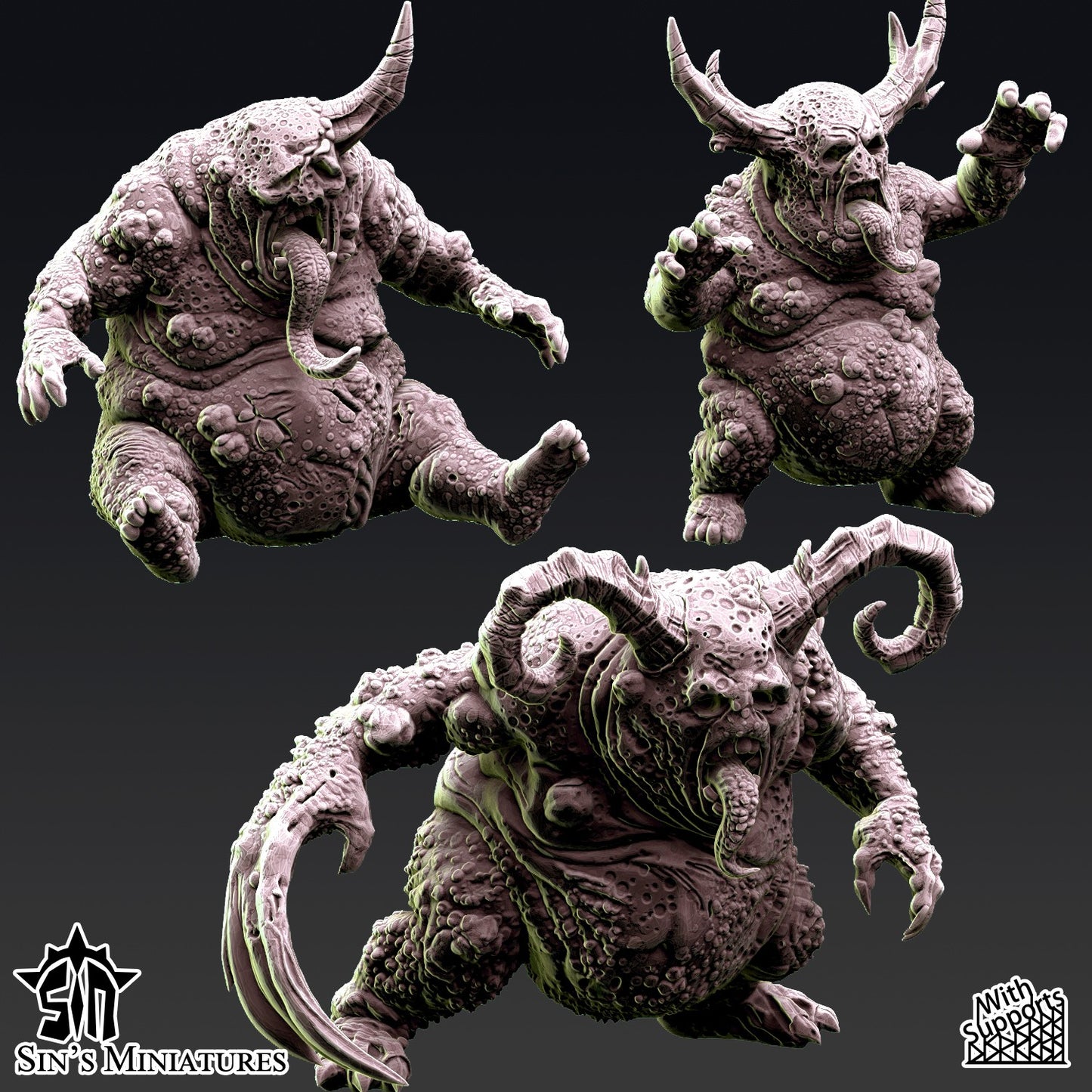 Miniatura Montones de Demonios Menores de la Plaga Reinos del Caos resina 32mm sin pintar - Drakholm