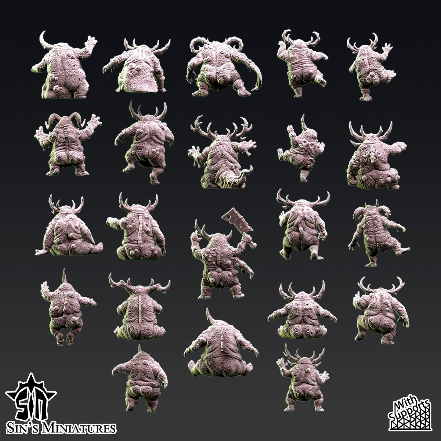 Miniatura Montones de Demonios Menores de la Plaga Reinos del Caos resina 32mm sin pintar - Drakholm