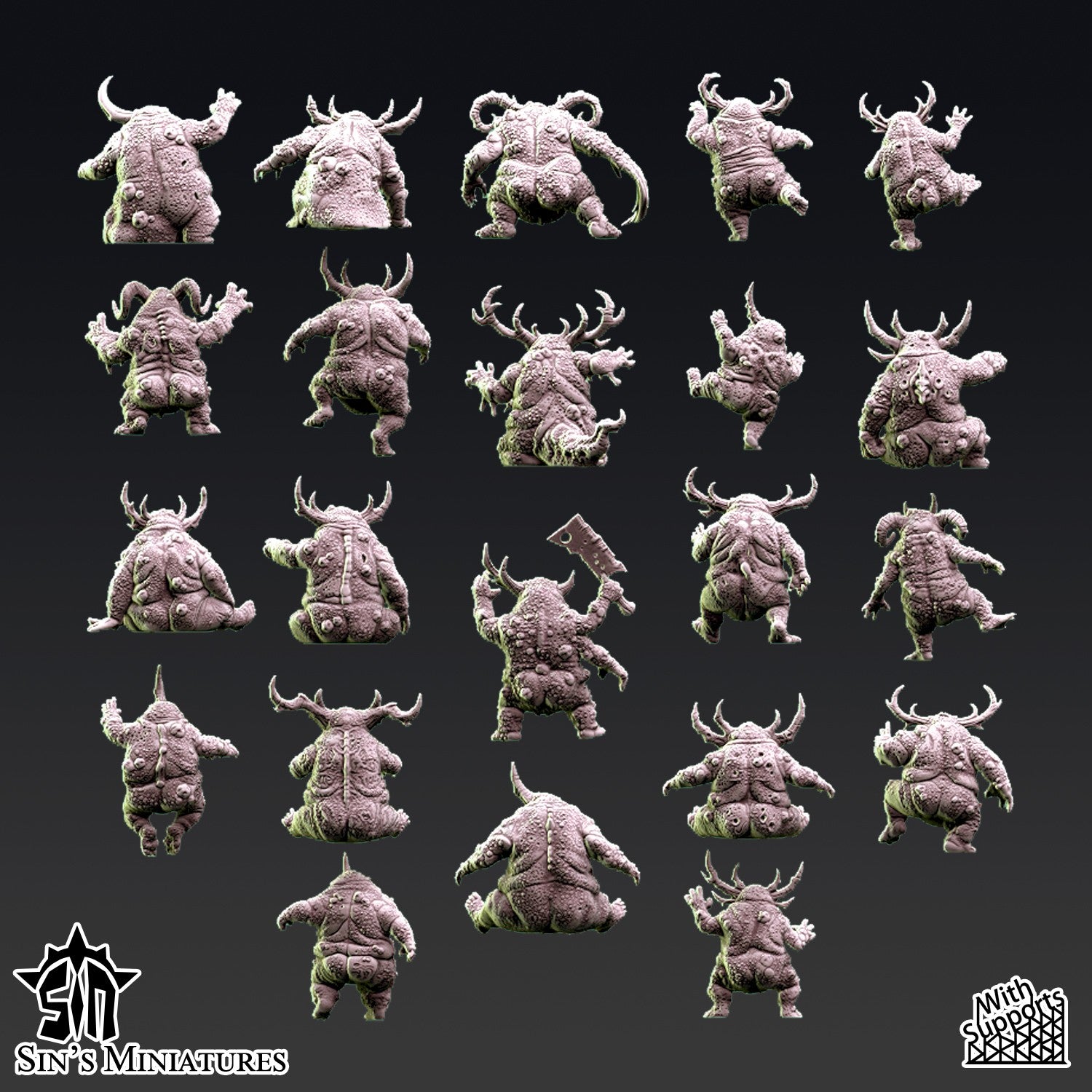 Miniatura Montones de Demonios Menores de la Plaga Reinos del Caos resina 32mm sin pintar - Drakholm