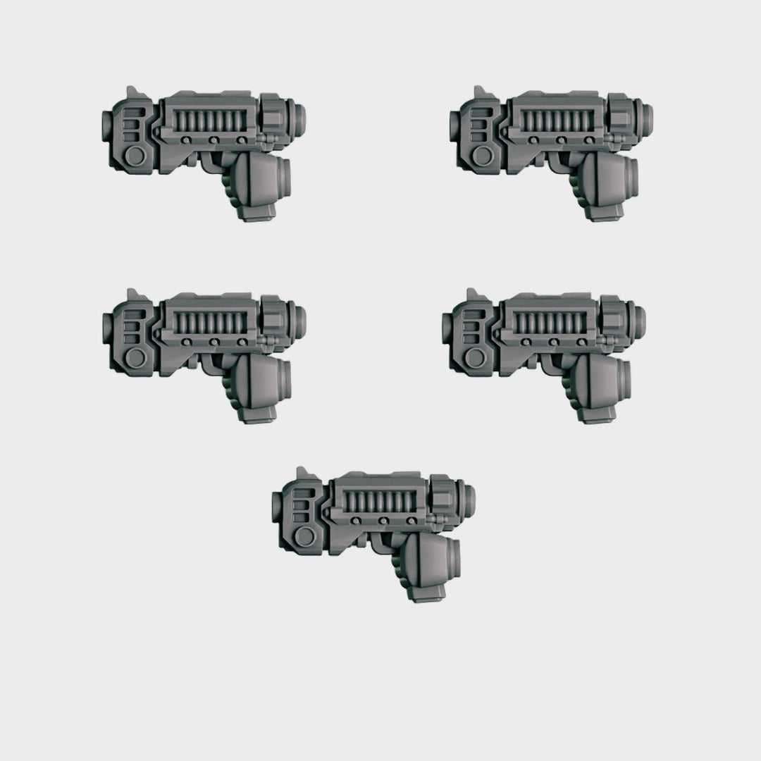 Pistola de plasma A — bits de conversión sci-fi grimdark de Greytide Studio, resina 32mm sin pintar