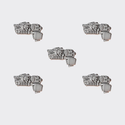 Pistola de plasma Primal Hounds A — bits de conversión sci-fi grimdark de Greytide Studio, resina 32mm sin pintar