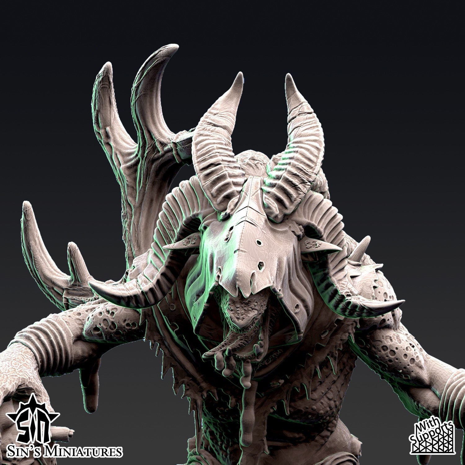 Miniatura Chamán Bestia-Hombre de la Plaga Reinos del Caos resina 32mm sin pintar - Drakholm