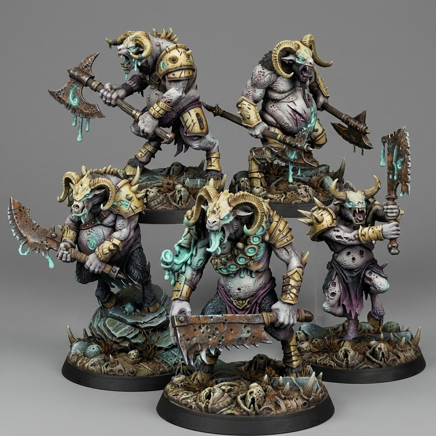 Miniatura Bestia-Hombres de la Plaga Reinos del Caos resina 32mm sin pintar - Drakholm