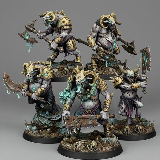 Miniatura Bestia-Hombres de la Plaga Reinos del Caos resina 32mm sin pintar - Drakholm