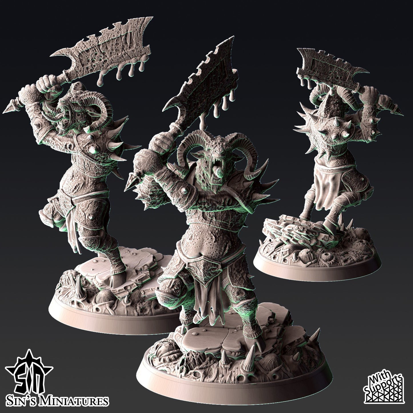 Miniatura Bestia-Hombres de la Plaga Reinos del Caos resina 32mm sin pintar - Drakholm