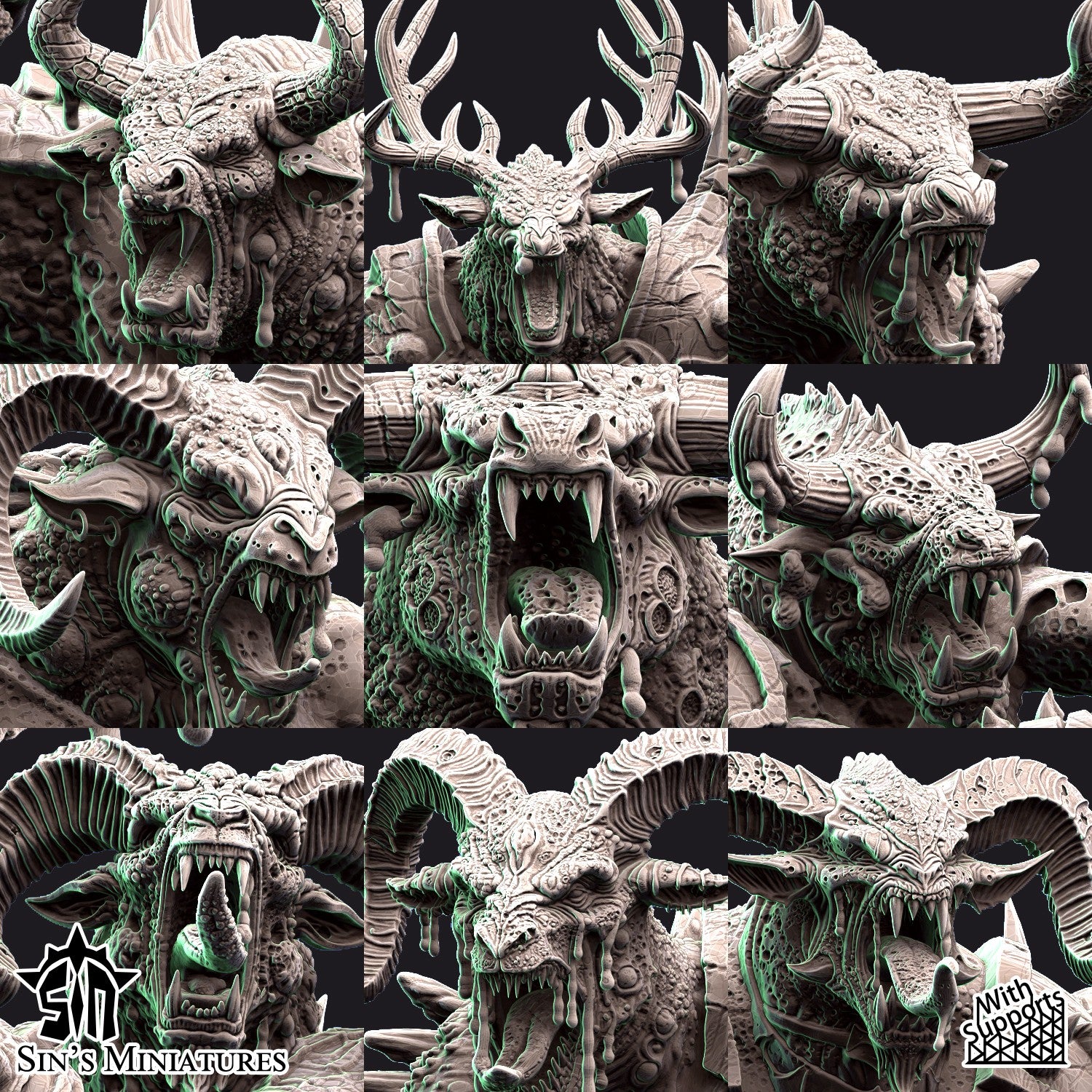 Miniatura Bestia-Hombres de la Plaga Reinos del Caos resina 32mm sin pintar - Drakholm