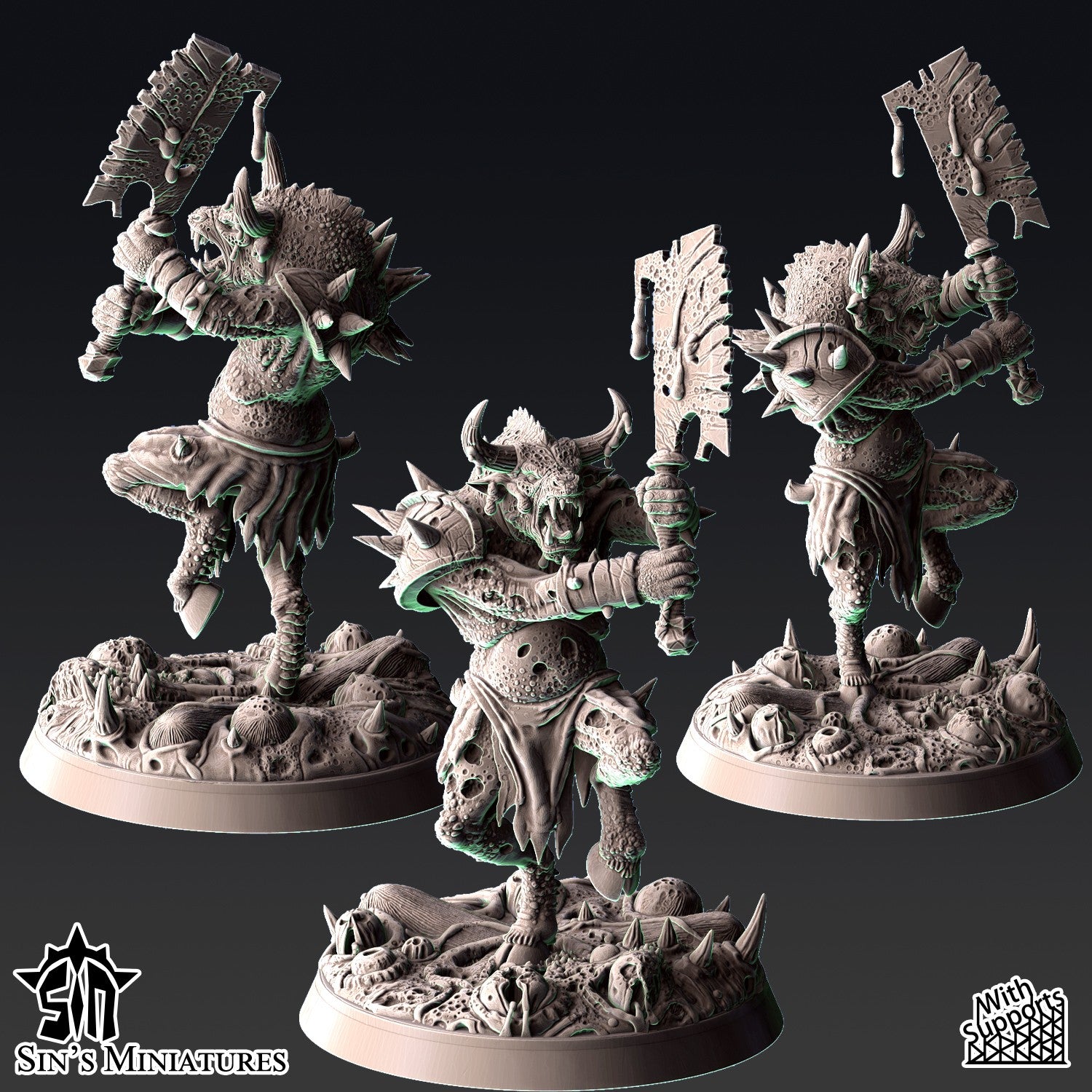Miniatura Bestia-Hombres de la Plaga Reinos del Caos resina 32mm sin pintar - Drakholm