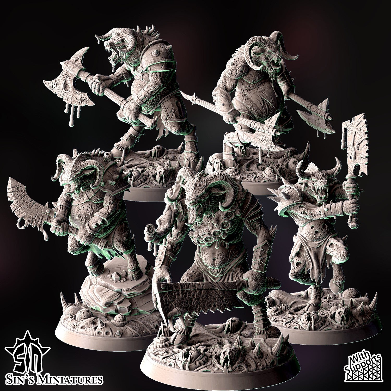 Miniatura Bestia-Hombres de la Plaga Reinos del Caos resina 32mm sin pintar - Drakholm