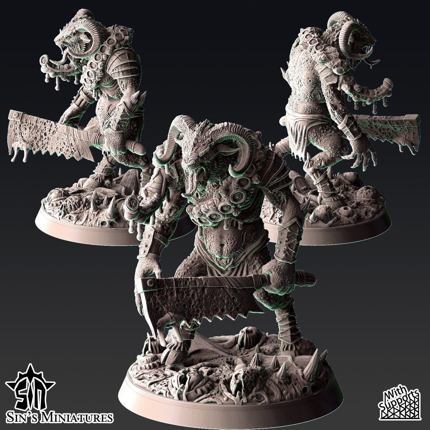 Miniatura Bestia-Hombres de la Plaga Reinos del Caos resina 32mm sin pintar - Drakholm