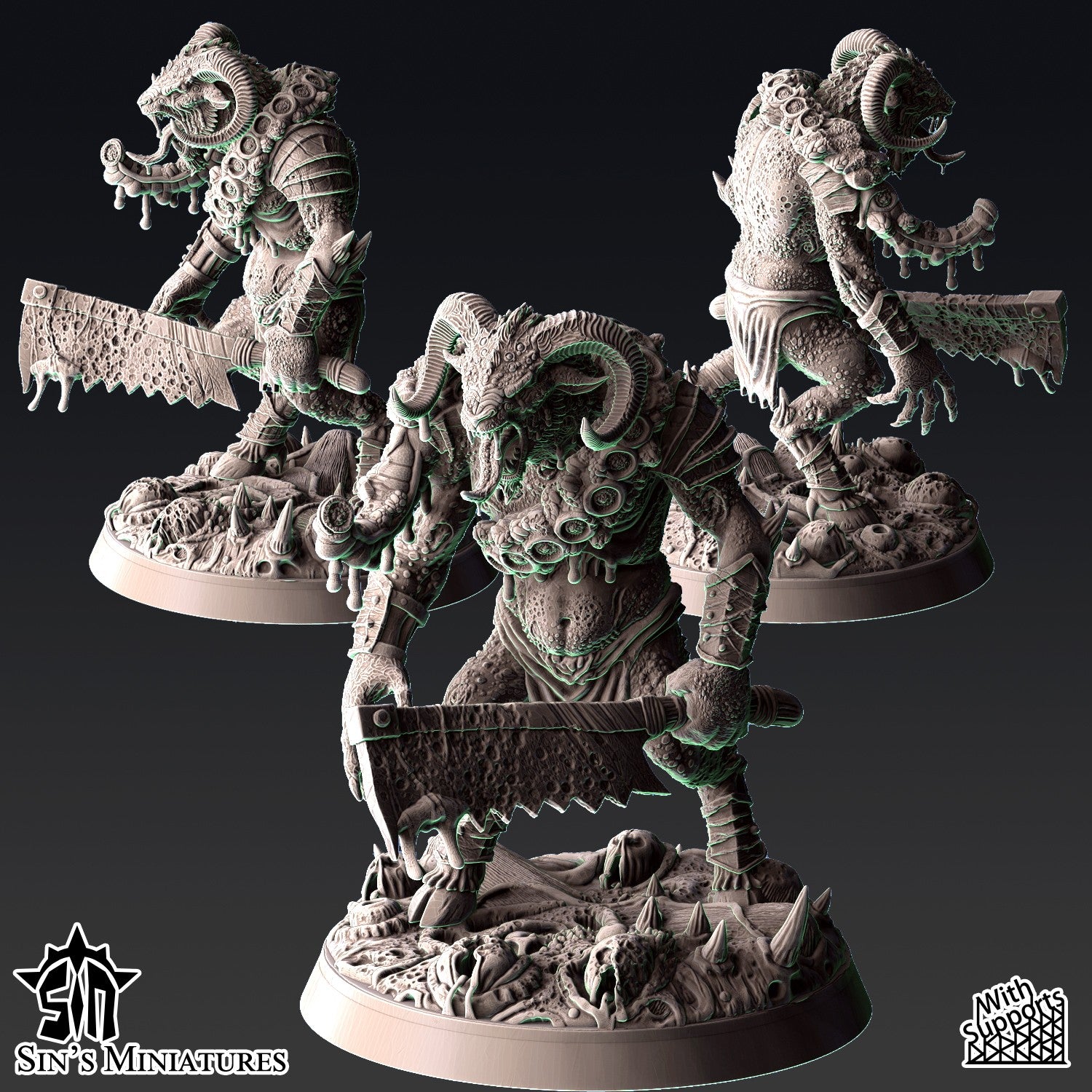 Miniatura Bestia-Hombres de la Plaga Reinos del Caos resina 32mm sin pintar - Drakholm