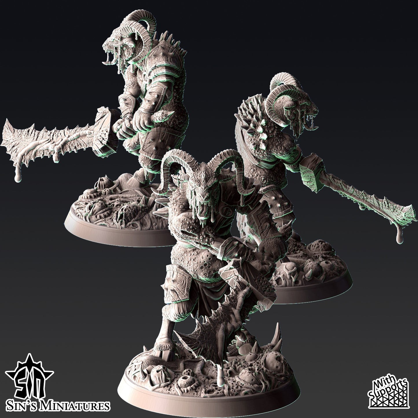 Miniatura Bestia-Hombres de la Plaga Reinos del Caos resina 32mm sin pintar - Drakholm