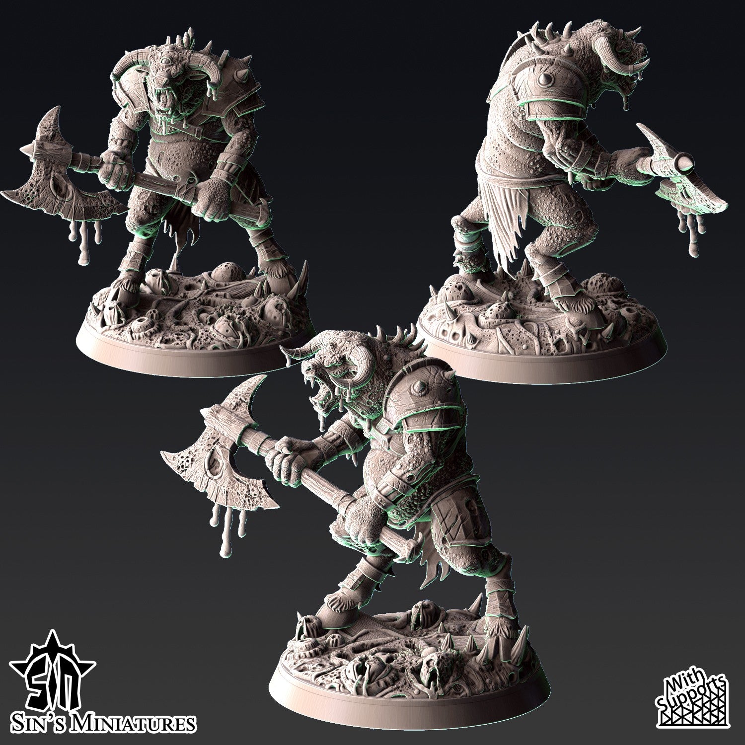 Miniatura Bestia-Hombres de la Plaga Reinos del Caos resina 32mm sin pintar - Drakholm