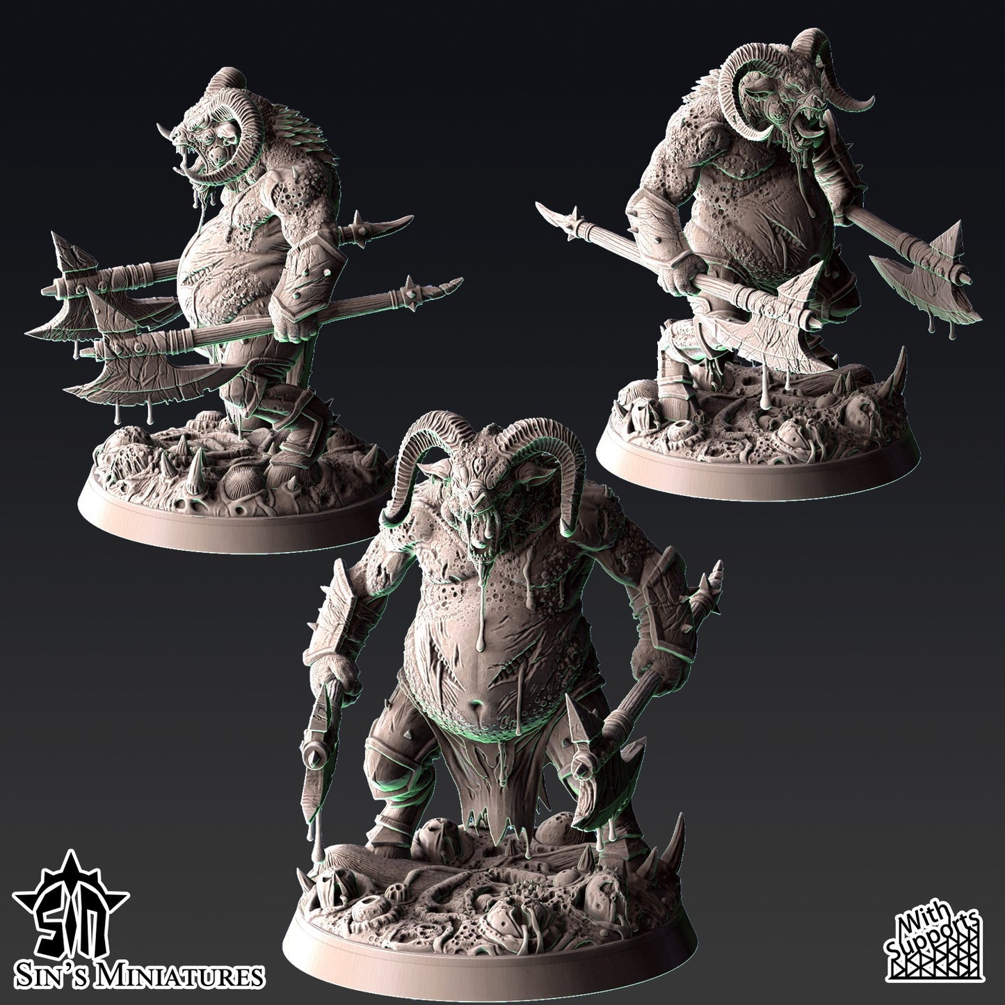 Miniatura Bestia-Hombres de la Plaga Reinos del Caos resina 32mm sin pintar - Drakholm