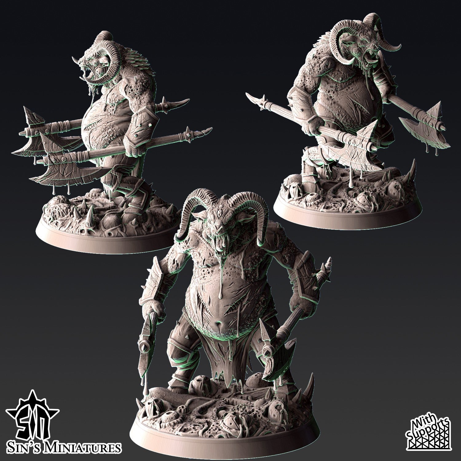 Miniatura Bestia-Hombres de la Plaga Reinos del Caos resina 32mm sin pintar - Drakholm