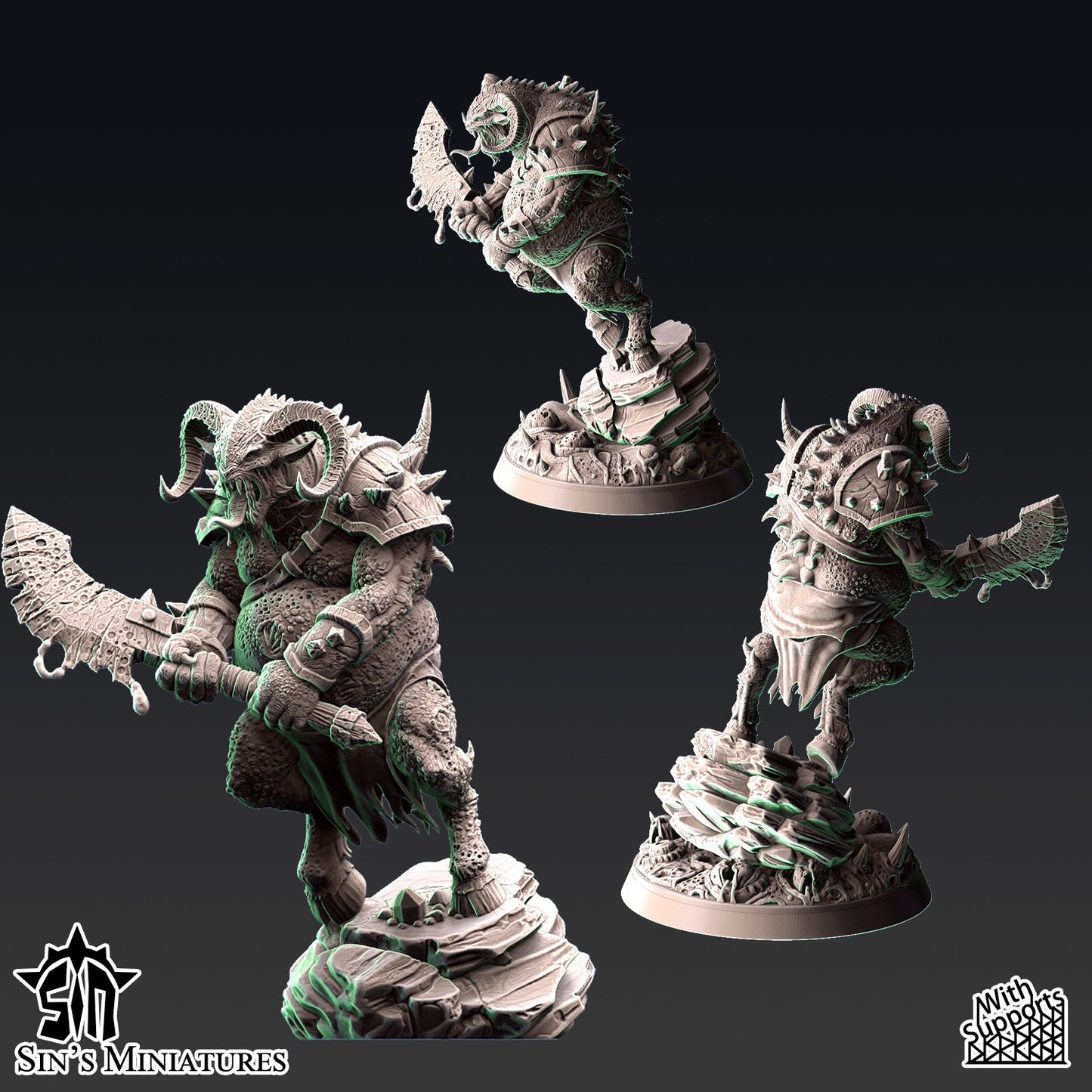 Miniatura Bestia-Hombres de la Plaga Reinos del Caos resina 32mm sin pintar - Drakholm