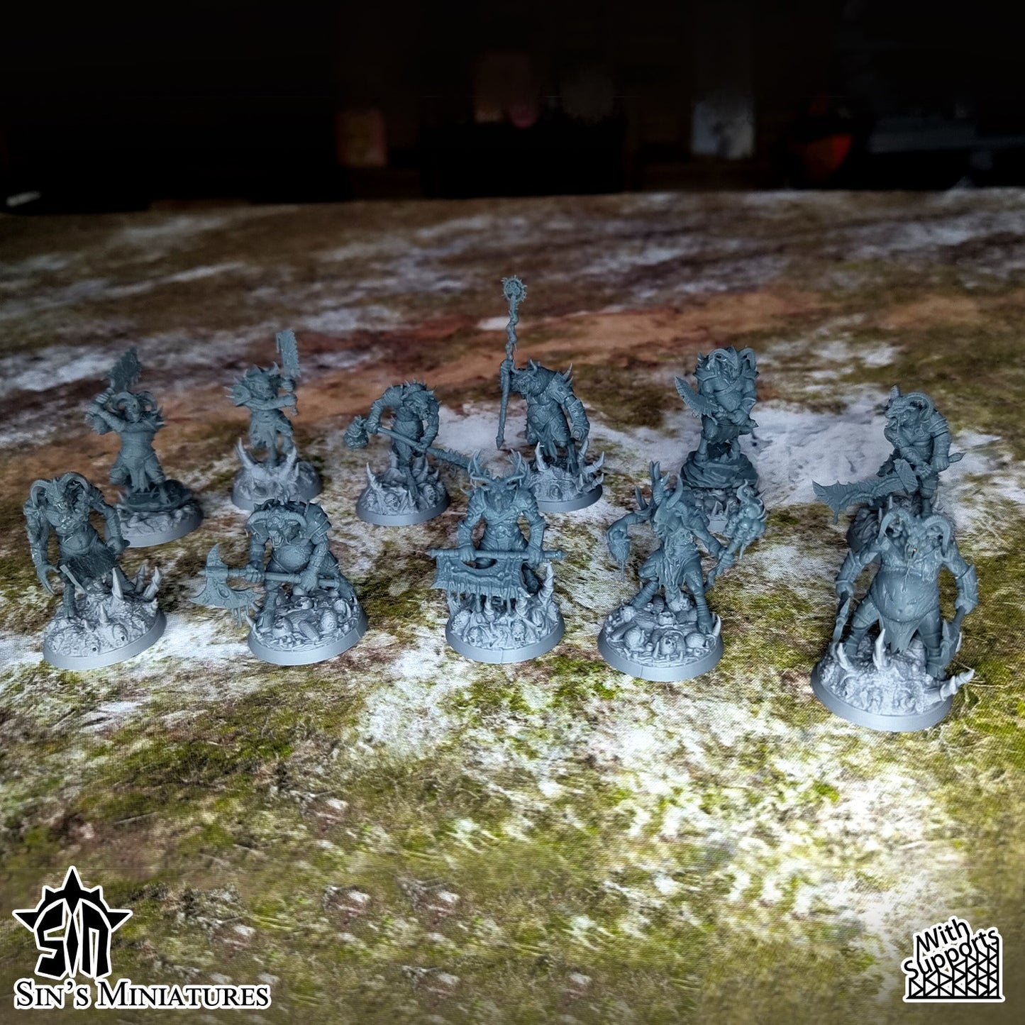 Miniatura Bestia-Hombres de la Plaga Reinos del Caos resina 32mm sin pintar - Drakholm