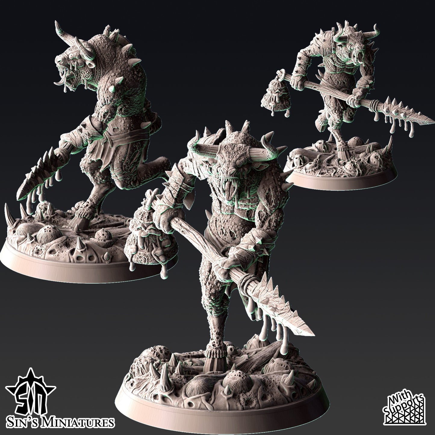 Miniatura Bestia-Hombres de la Plaga Reinos del Caos resina 32mm sin pintar - Drakholm