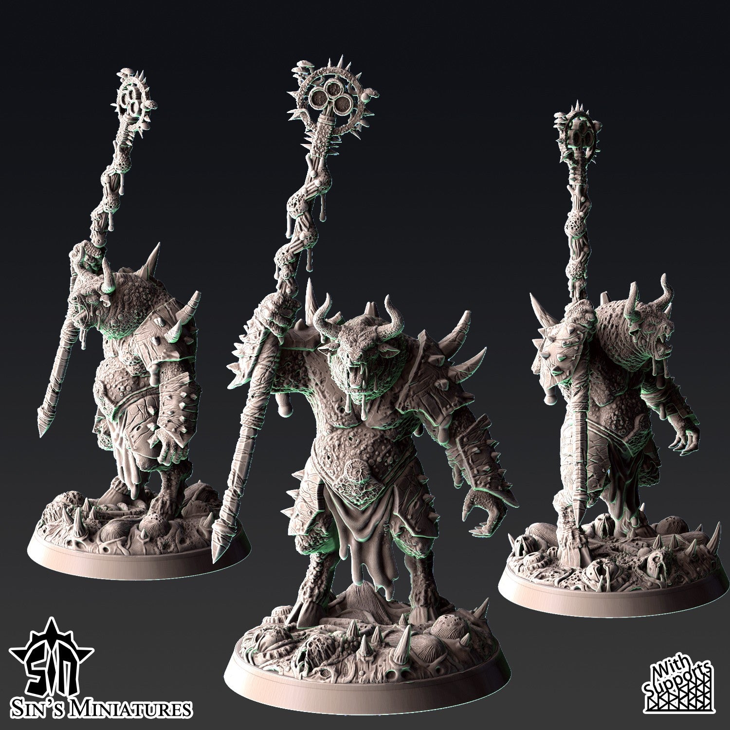 Miniatura Bestia-Hombres de la Plaga Reinos del Caos resina 32mm sin pintar - Drakholm