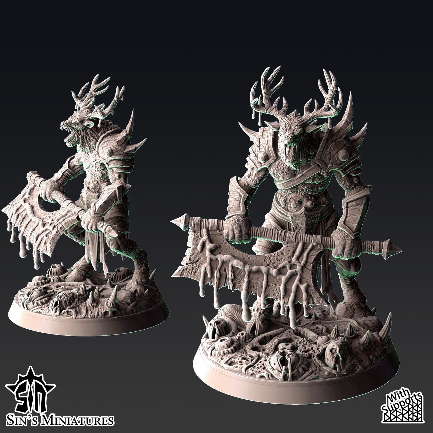 Miniatura Bestia-Hombres de la Plaga Reinos del Caos resina 32mm sin pintar - Drakholm