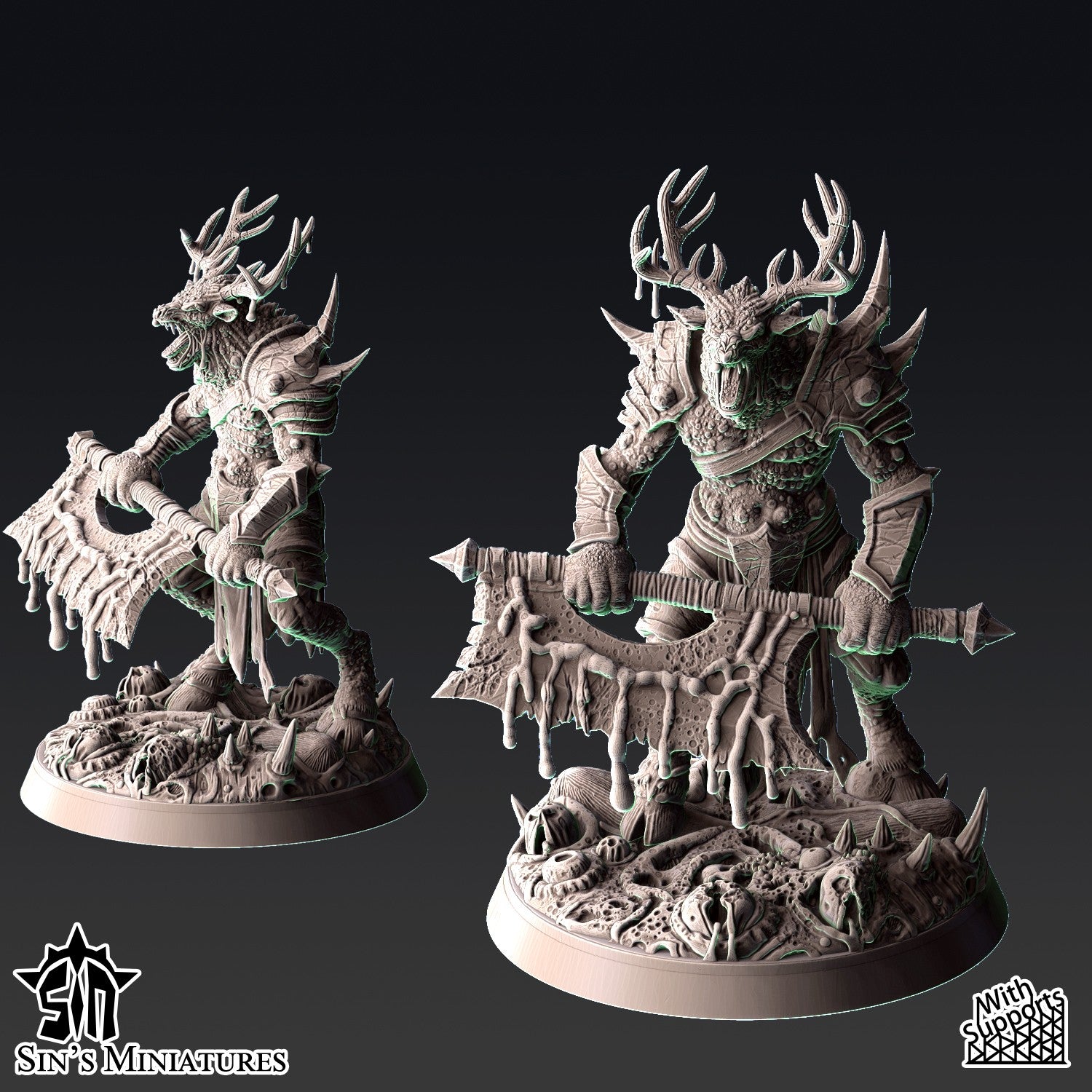 Miniatura Bestia-Hombres de la Plaga Reinos del Caos resina 32mm sin pintar - Drakholm