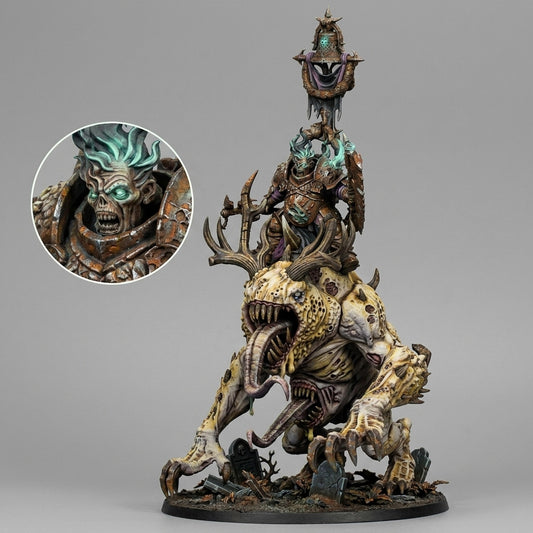 Miniatura Campeón de la Plaga sobre Horror de la Enfermedad Reinos del Caos resina 32mm sin pintar - Drakholm