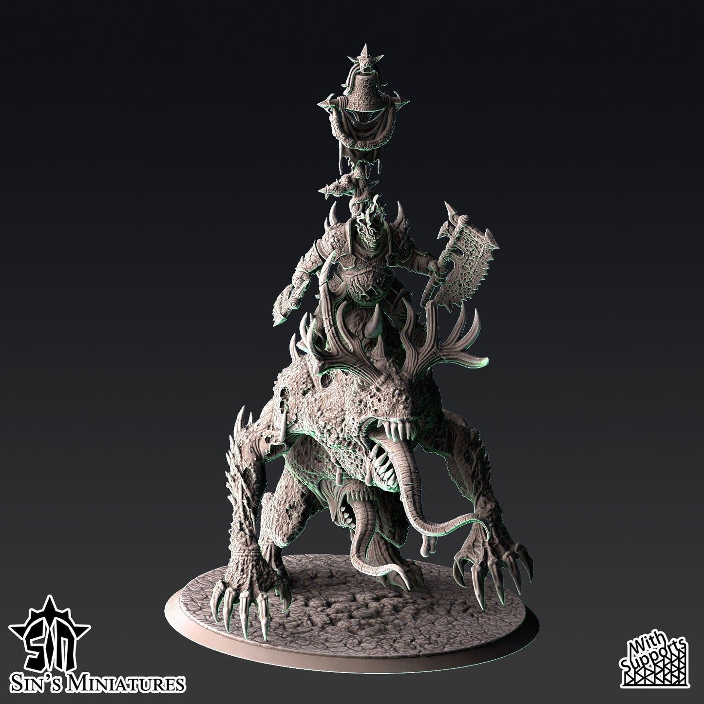 Miniatura Campeón de la Plaga sobre Horror de la Enfermedad Reinos del Caos resina 32mm sin pintar - Drakholm