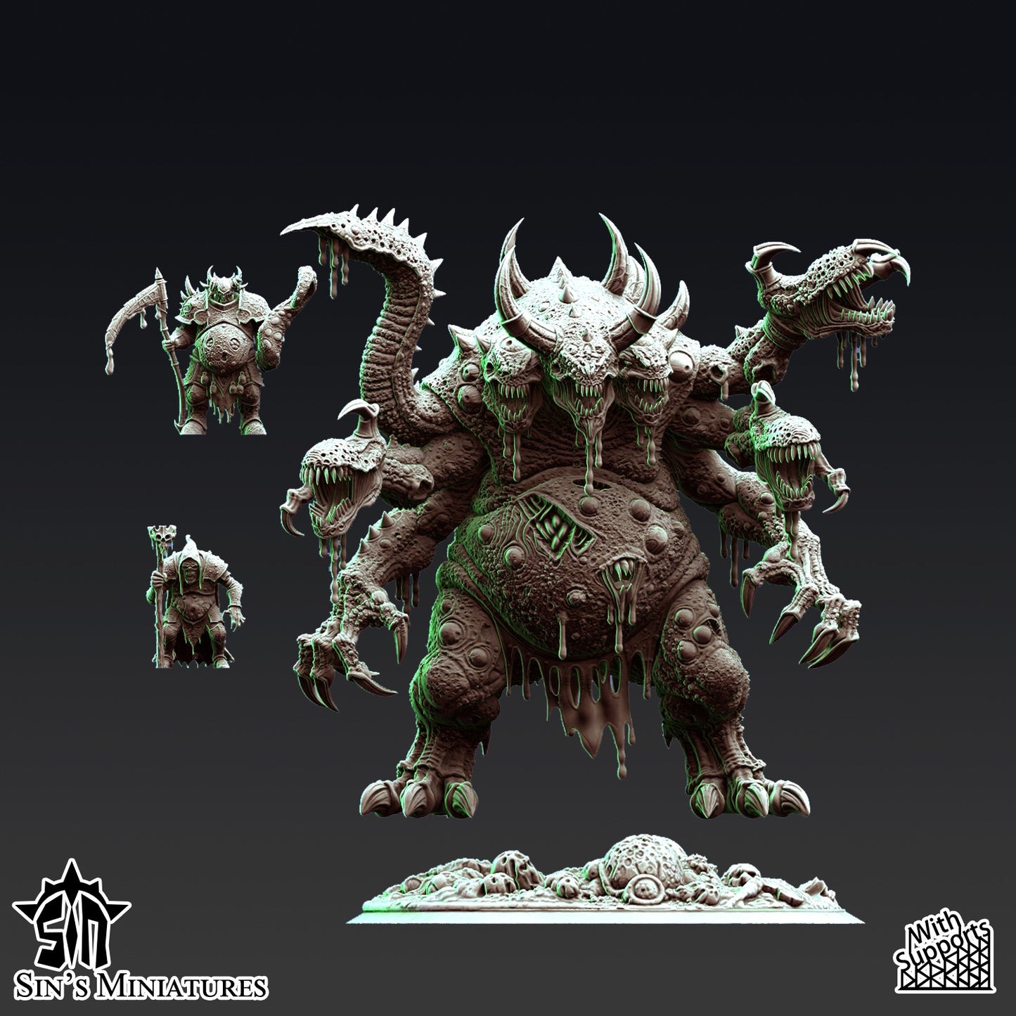 Miniatura Titán Demoniaco de la Plaga Reinos del Caos resina 32mm sin pintar - Drakholm
