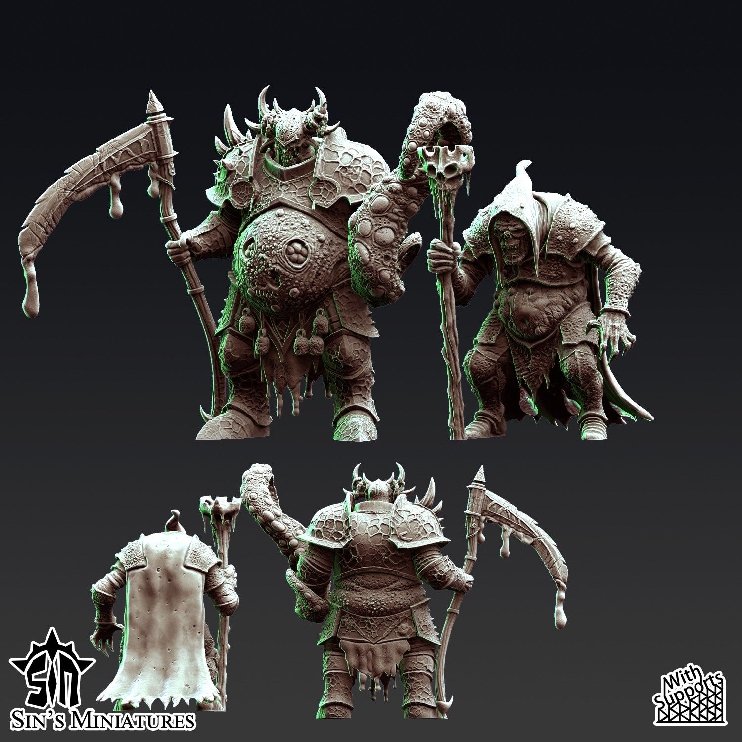 Miniatura Titán Demoniaco de la Plaga Reinos del Caos resina 32mm sin pintar - Drakholm