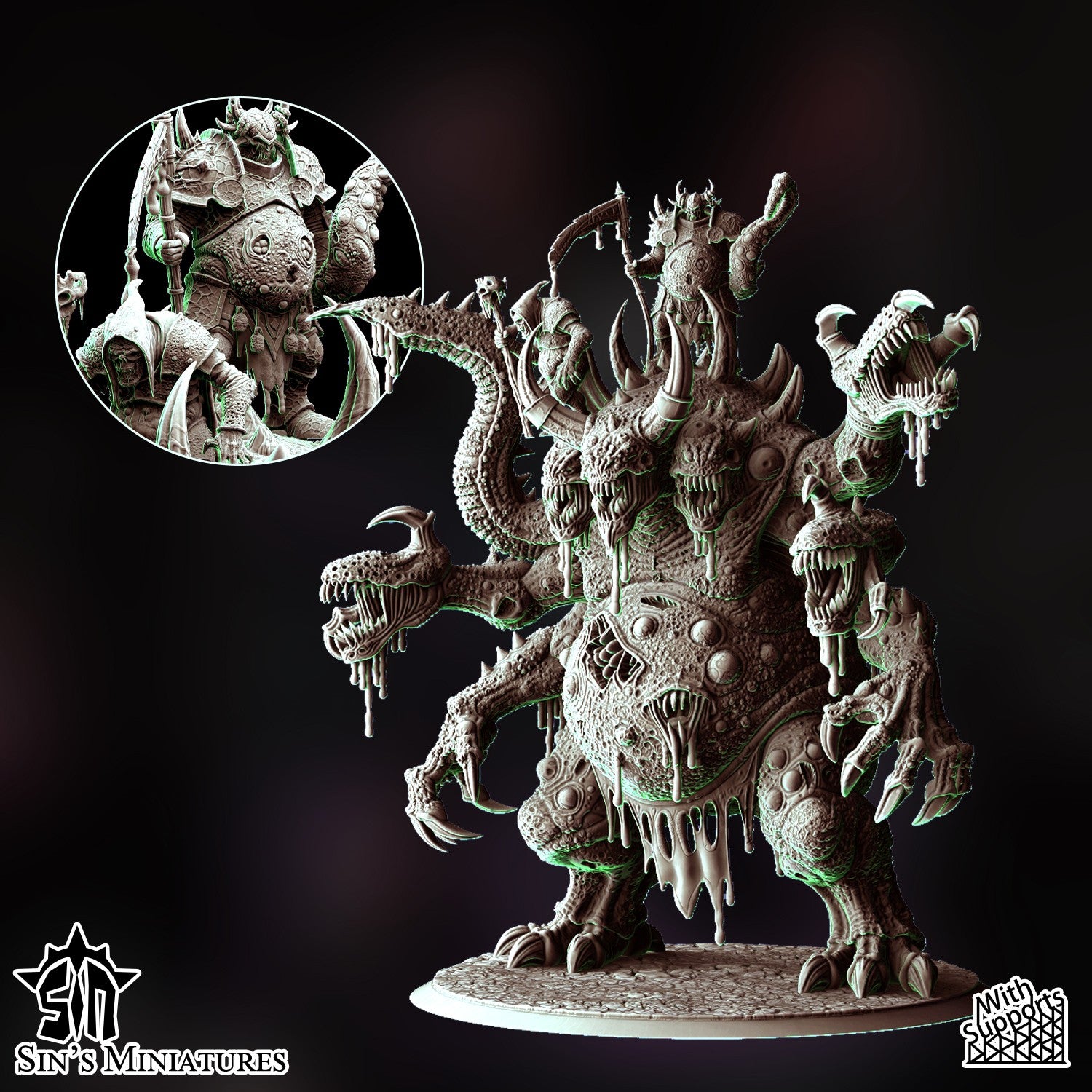 Miniatura Titán Demoniaco de la Plaga Reinos del Caos resina 32mm sin pintar - Drakholm