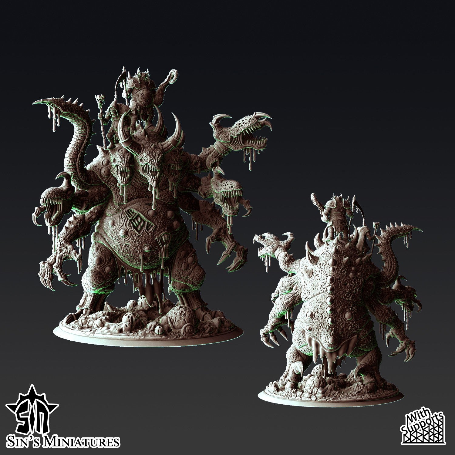 Miniatura Titán Demoniaco de la Plaga Reinos del Caos resina 32mm sin pintar - Drakholm