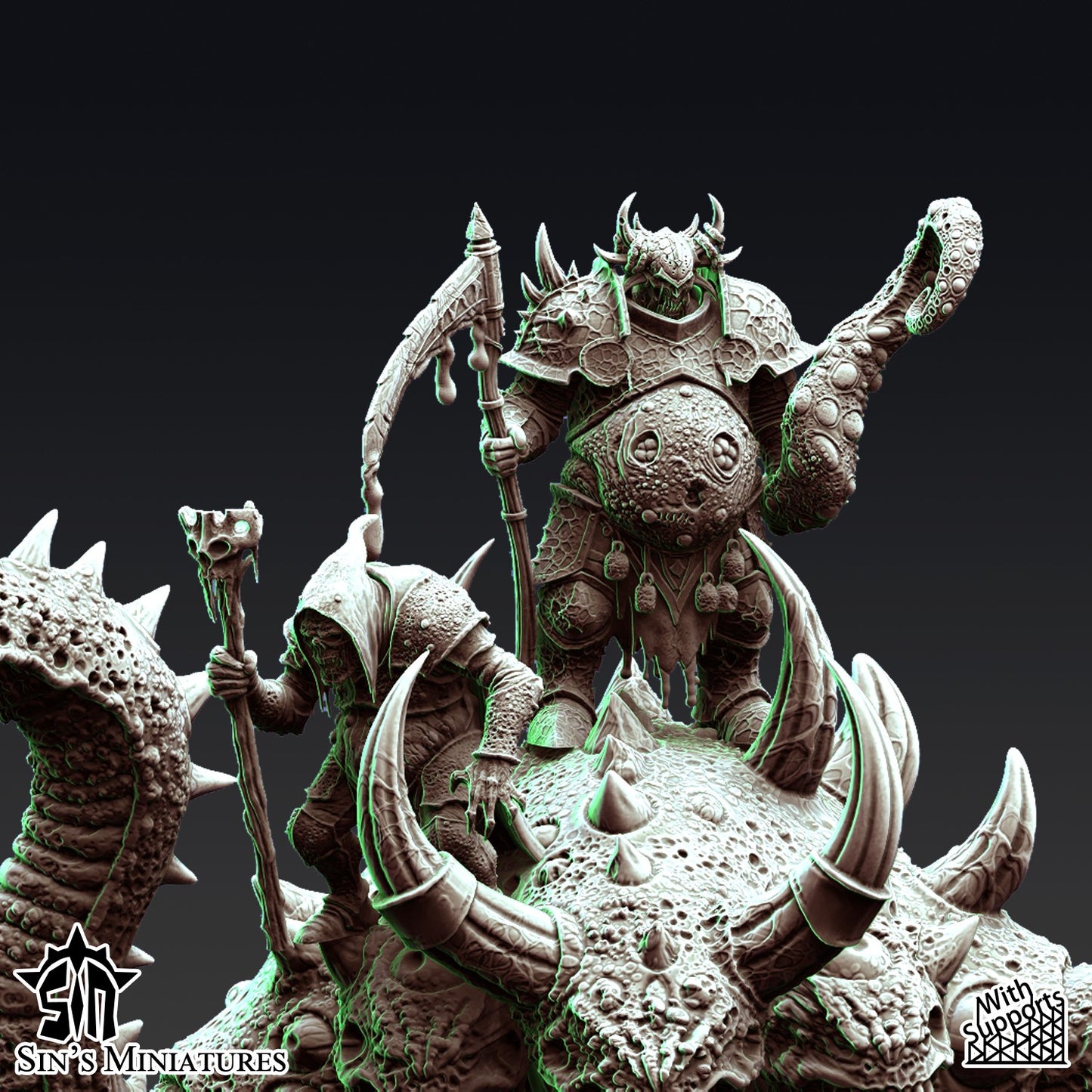 Miniatura Titán Demoniaco de la Plaga Reinos del Caos resina 32mm sin pintar - Drakholm