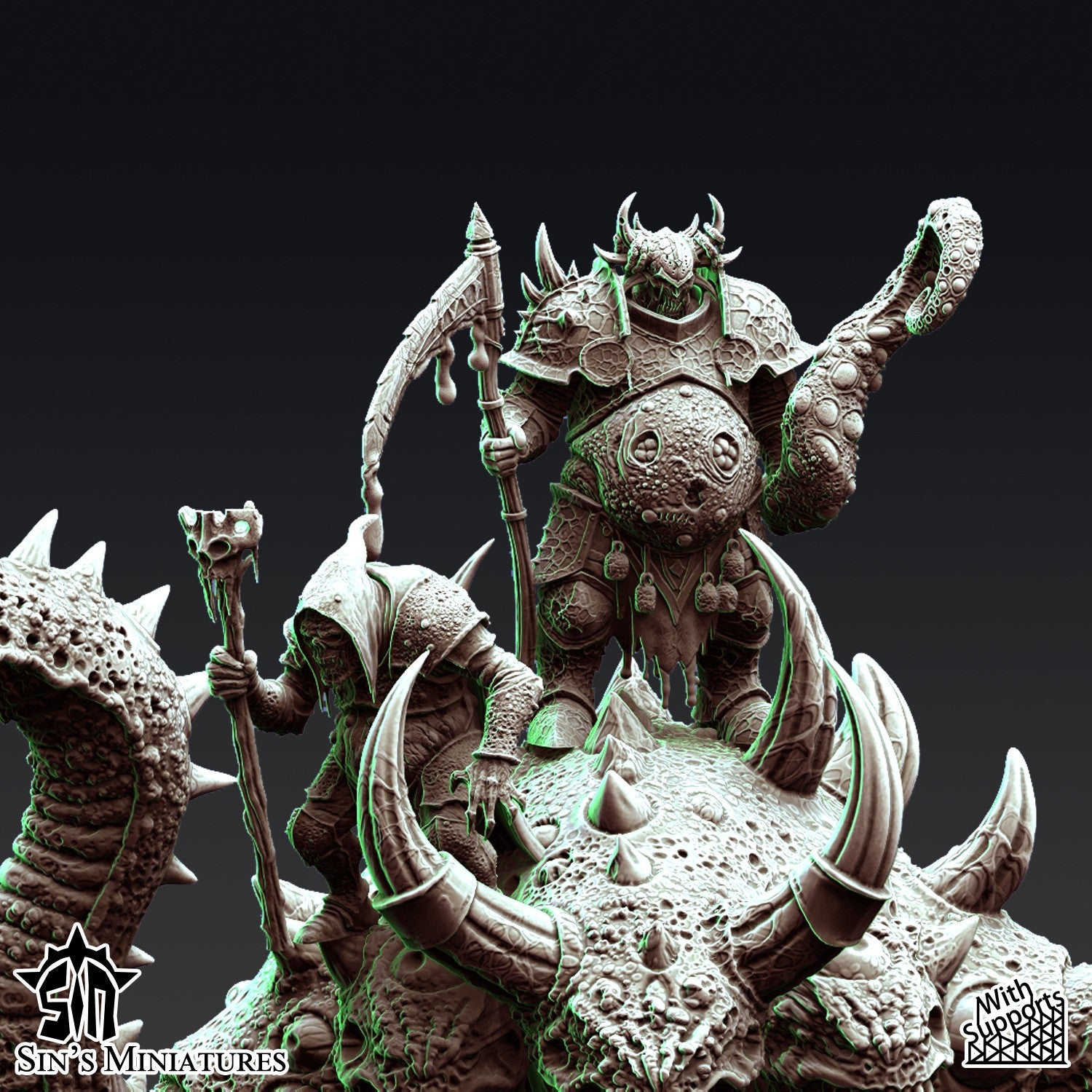 Miniatura Titán Demoniaco de la Plaga Reinos del Caos resina 32mm sin pintar - Drakholm