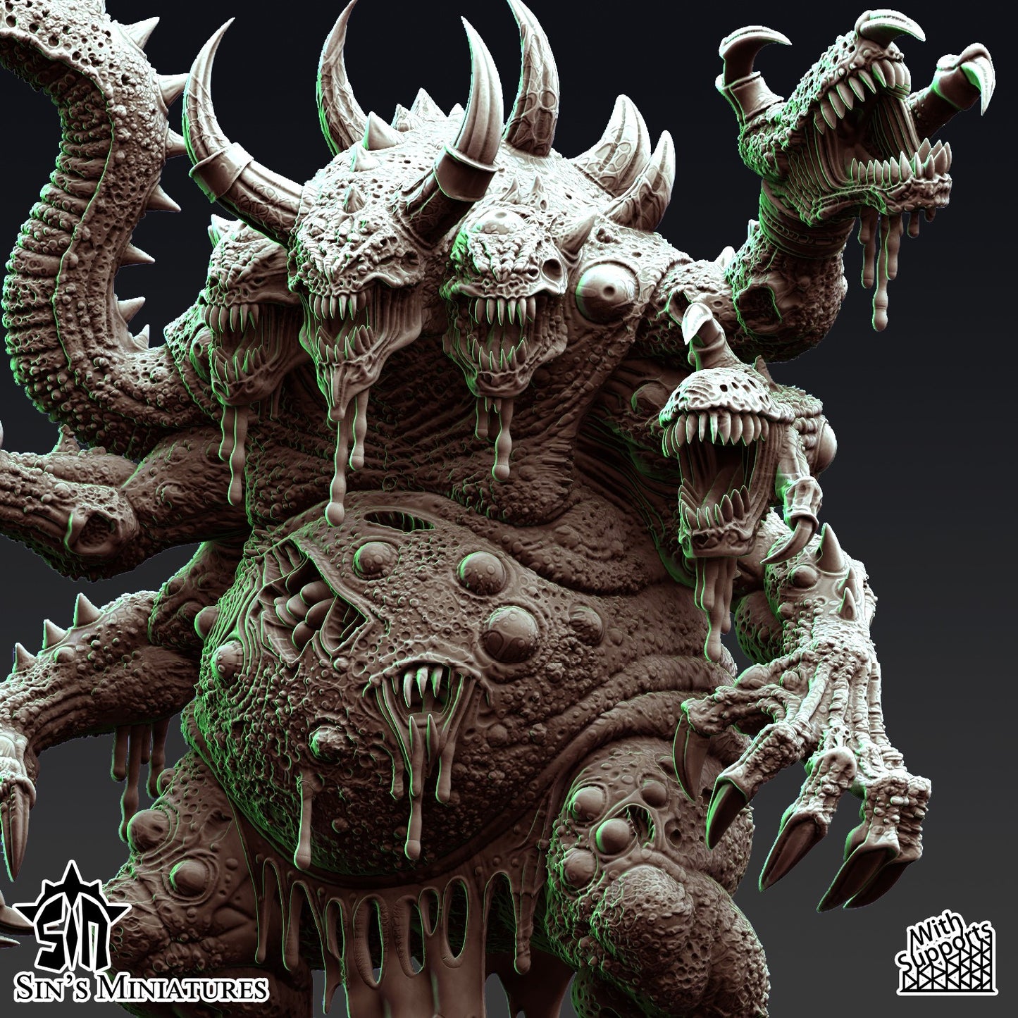 Miniatura Titán Demoniaco de la Plaga Reinos del Caos resina 32mm sin pintar - Drakholm
