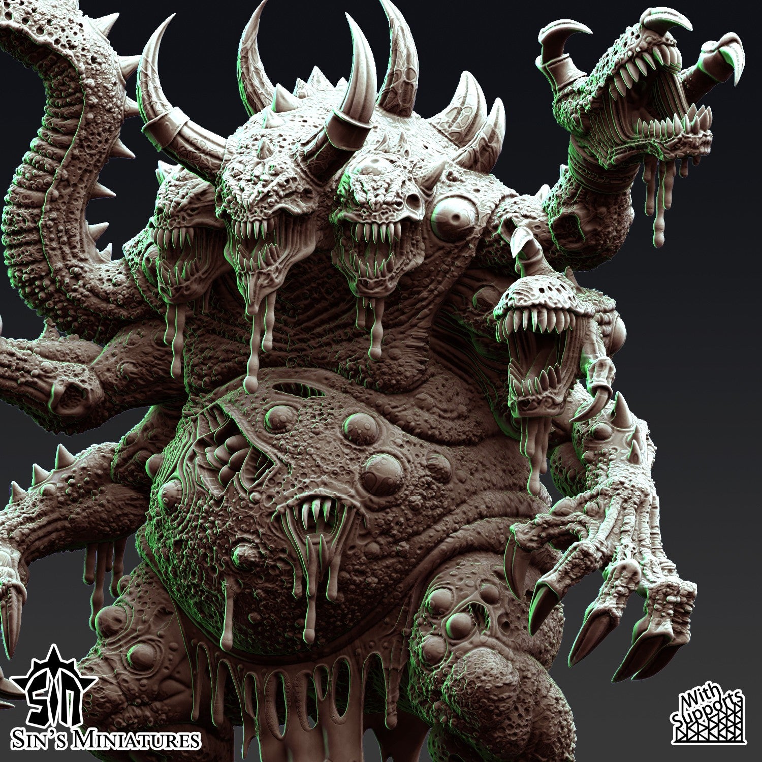 Miniatura Titán Demoniaco de la Plaga Reinos del Caos resina 32mm sin pintar - Drakholm