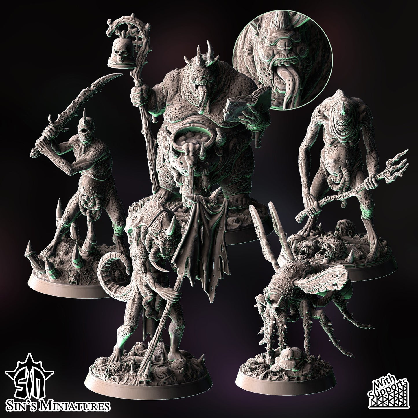 Miniatura Jardineros Demoniacos de la Plaga Reinos del Caos resina 32mm sin pintar - Drakholm