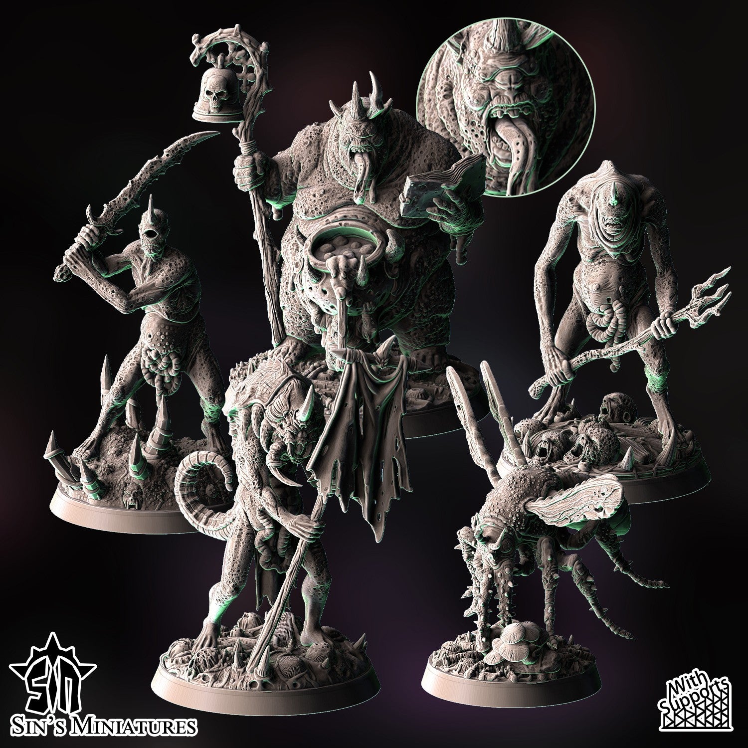 Miniatura Jardineros Demoniacos de la Plaga Reinos del Caos resina 32mm sin pintar - Drakholm