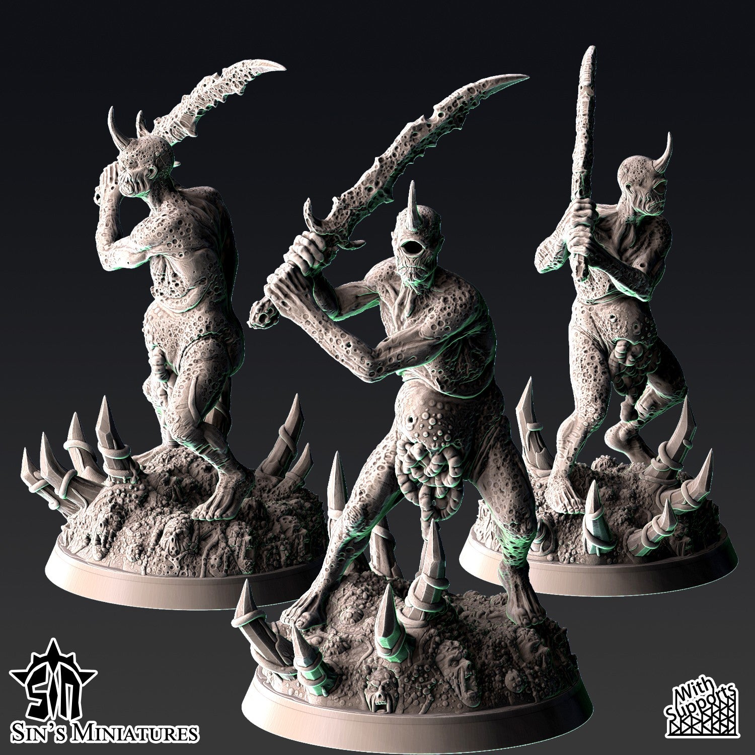 Miniatura Jardineros Demoniacos de la Plaga Reinos del Caos resina 32mm sin pintar - Drakholm