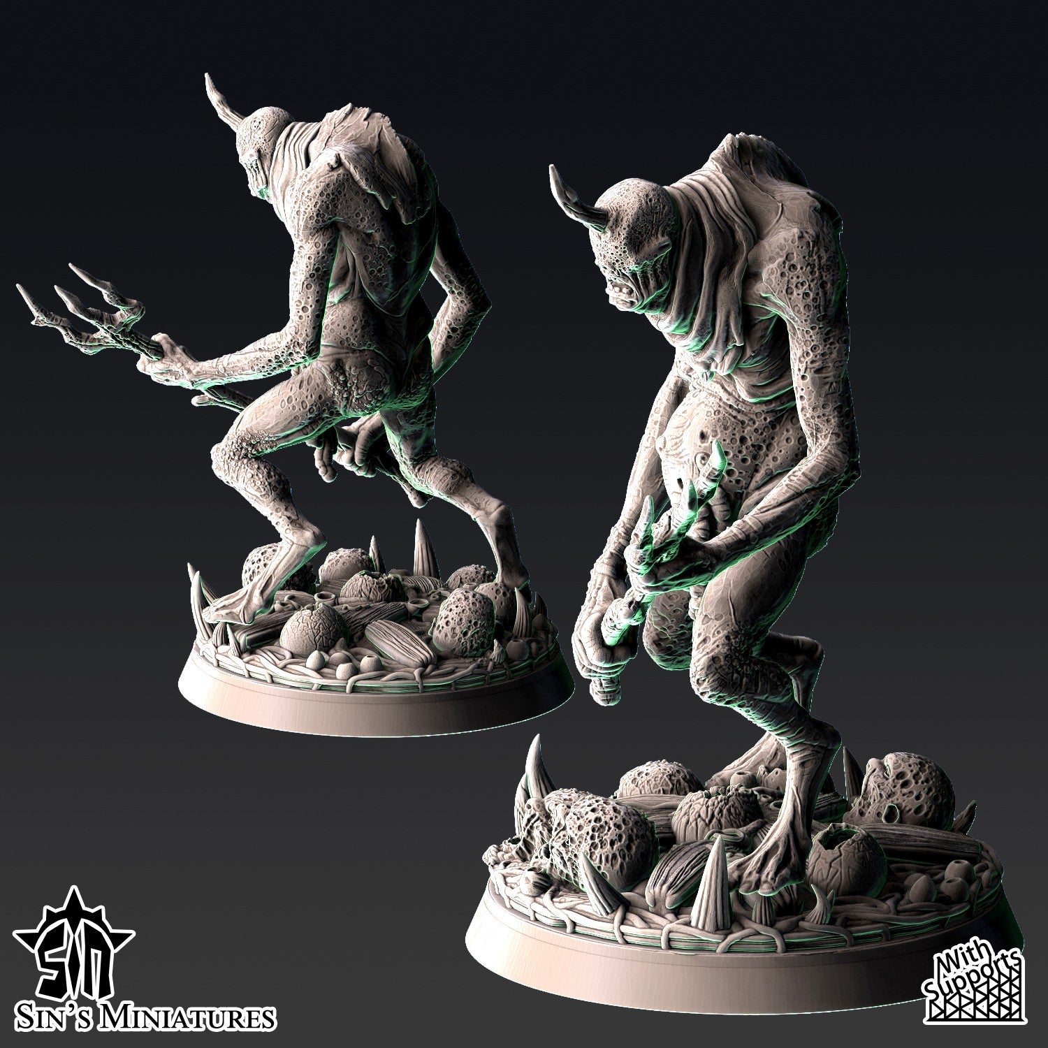 Miniatura Jardineros Demoniacos de la Plaga Reinos del Caos resina 32mm sin pintar - Drakholm