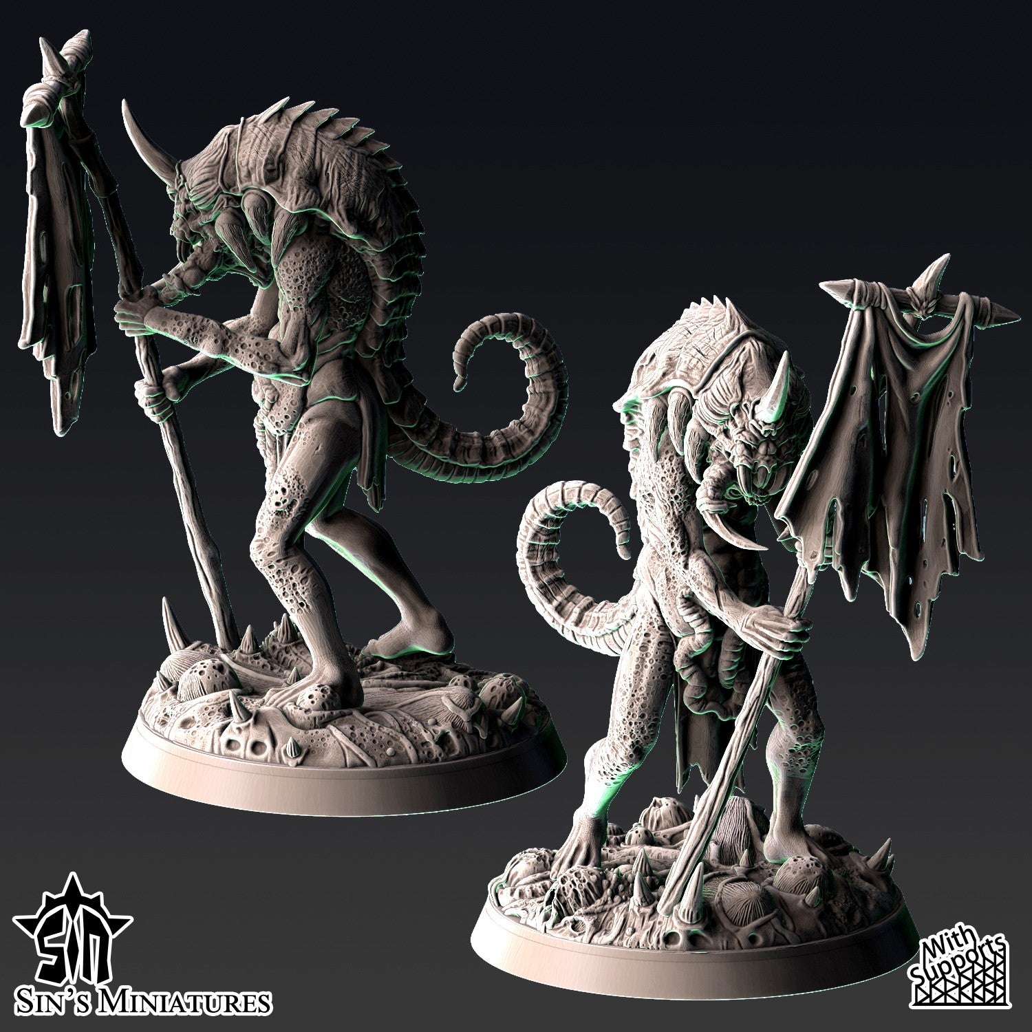 Miniatura Jardineros Demoniacos de la Plaga Reinos del Caos resina 32mm sin pintar - Drakholm