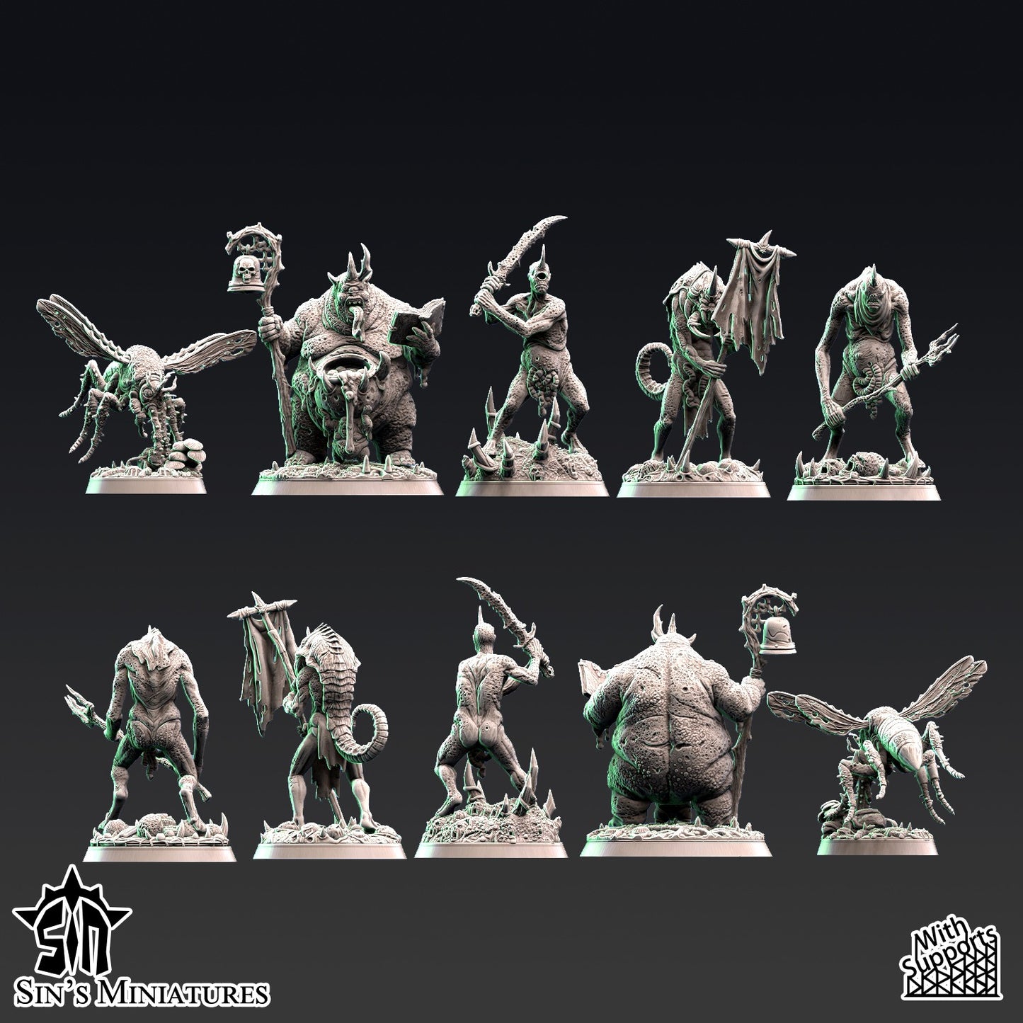 Miniatura Jardineros Demoniacos de la Plaga Reinos del Caos resina 32mm sin pintar - Drakholm